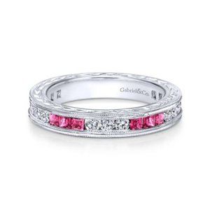 Gabriel and Co. Ruby and Diamond Band